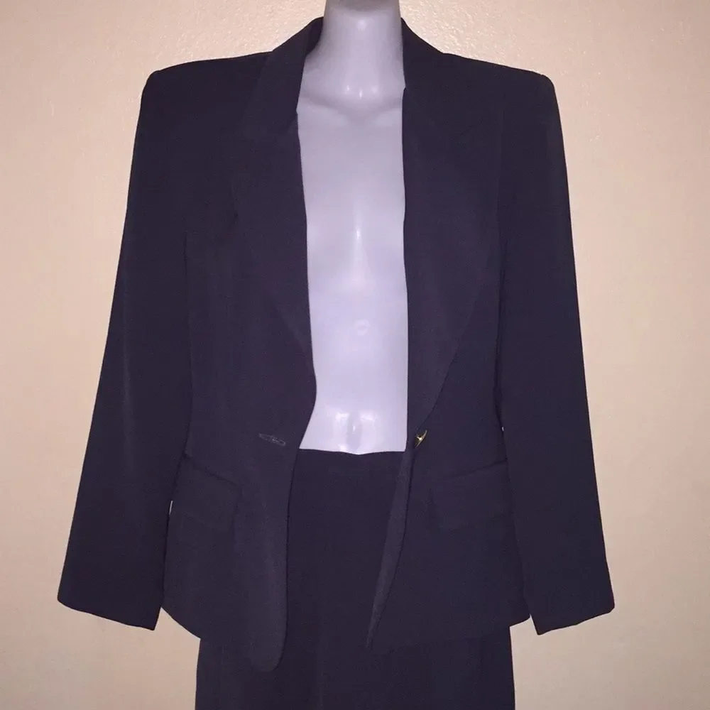 Two Piece Charcoal Grey Power Suit Size 10 and 6
